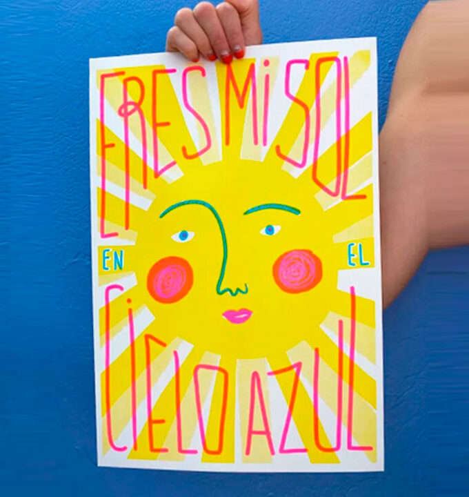 Cuadro Sol Risografia