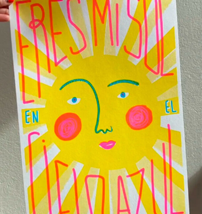 Cuadro Sol Risografia