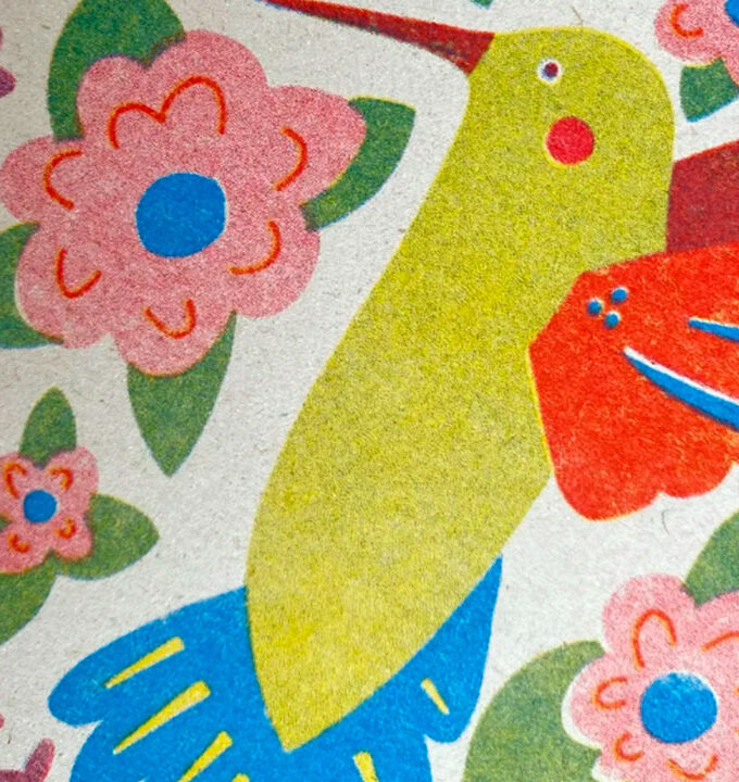 Cuadro Colibri Risografia