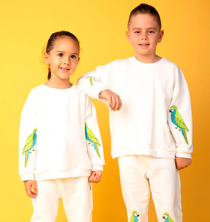 Conjunto Buzo Y Jogger Loros Bordados