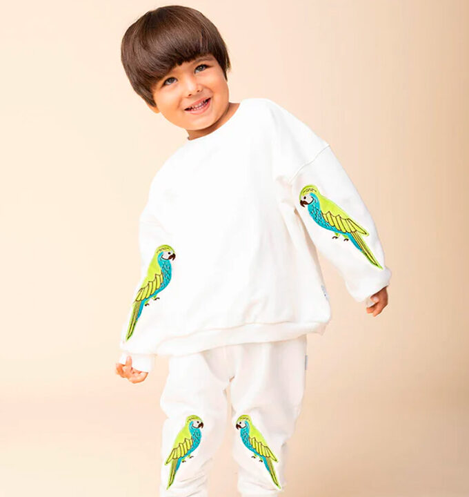 Conjunto Buzo Y Jogger Loros Bordados