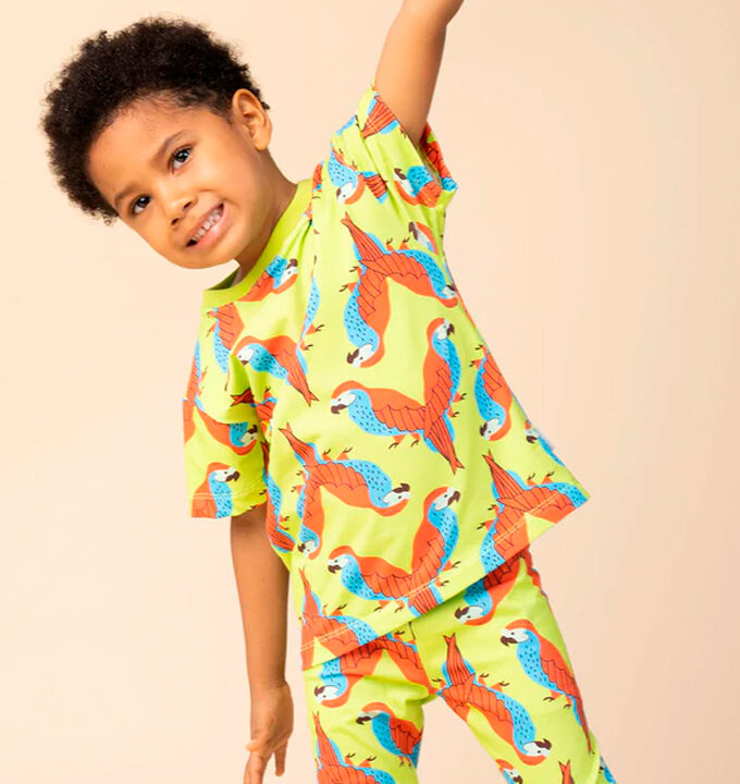 Conjunto Camiseta y Leggings Loros Verdes