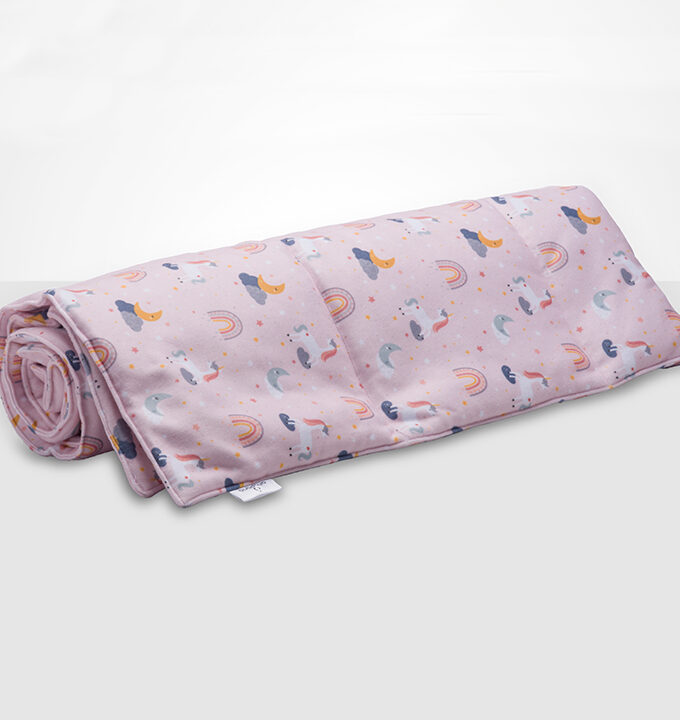 Cobija Con Peso Unicornios Rosado